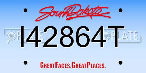 I42864T South Dakota License Plate