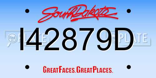 I42879D South Dakota License Plate