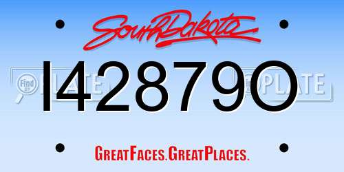 I42879O South Dakota License Plate