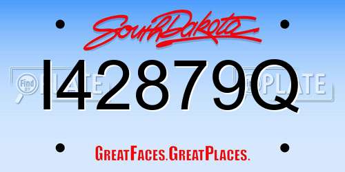 I42879Q South Dakota License Plate