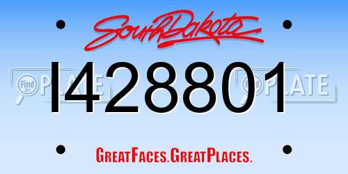I428801 South Dakota License Plate