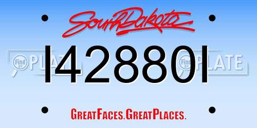I42880I South Dakota License Plate