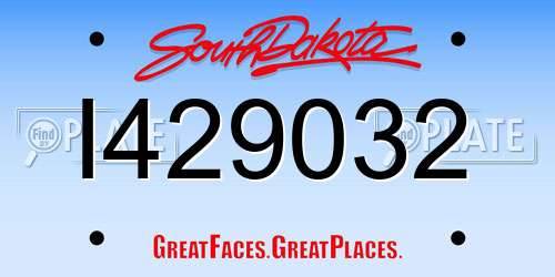 I429032 South Dakota License Plate