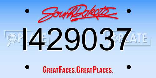 I429037 South Dakota License Plate