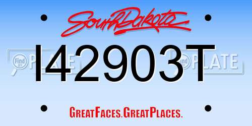 I42903T South Dakota License Plate
