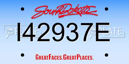 I42937E South Dakota License Plate