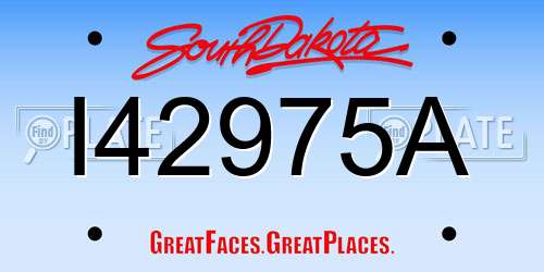 I42975A South Dakota License Plate