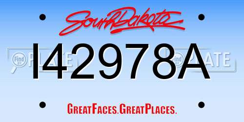 I42978A South Dakota License Plate