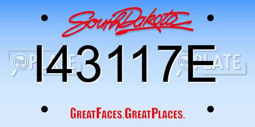 I43117E South Dakota License Plate