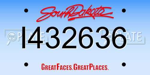 I432636 South Dakota License Plate
