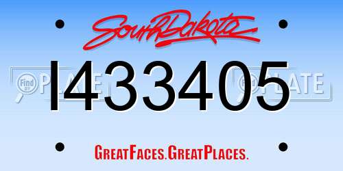 I433405 South Dakota License Plate