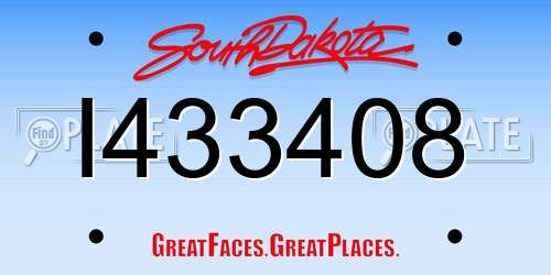 I433408 South Dakota License Plate