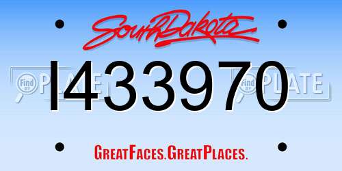 I433970 South Dakota License Plate