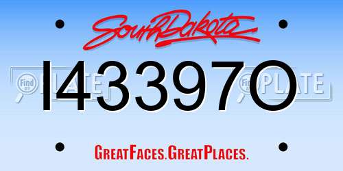 I43397O South Dakota License Plate