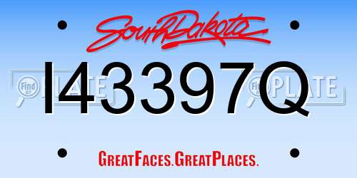 I43397Q South Dakota License Plate