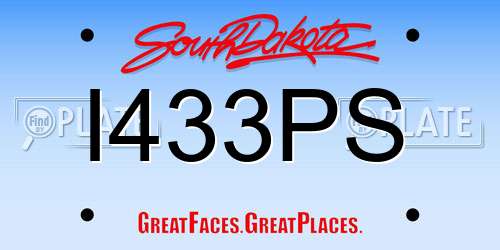 I433PS South Dakota License Plate