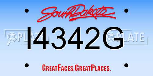 I4342G South Dakota License Plate