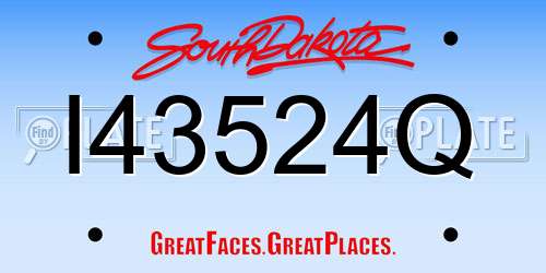 I43524Q South Dakota License Plate