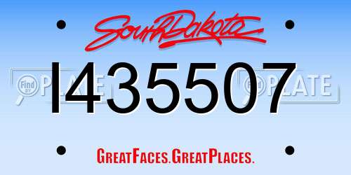 I435507 South Dakota License Plate