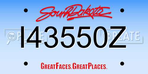 I43550Z South Dakota License Plate