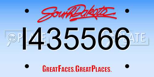 I435566 South Dakota License Plate