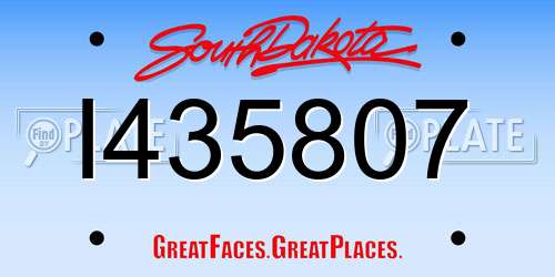 I435807 South Dakota License Plate