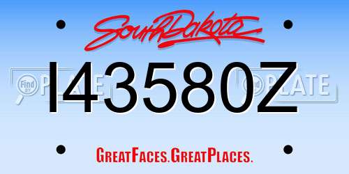 I43580Z South Dakota License Plate