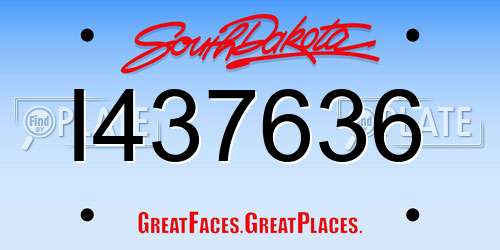 I437636 South Dakota License Plate