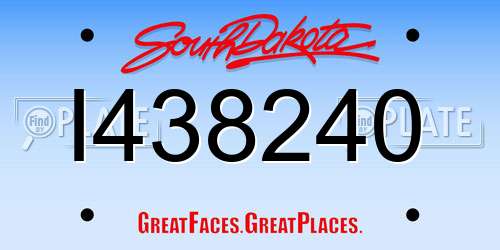 I438240 South Dakota License Plate