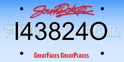 I43824O South Dakota License Plate