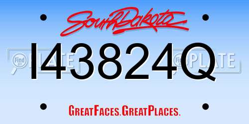 I43824Q South Dakota License Plate