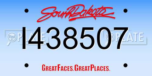I438507 South Dakota License Plate