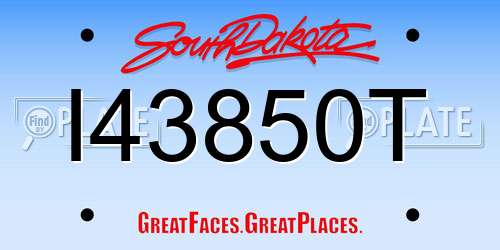 I43850T South Dakota License Plate