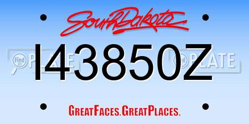 I43850Z South Dakota License Plate