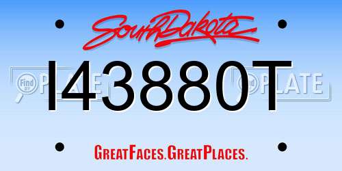 I43880T South Dakota License Plate