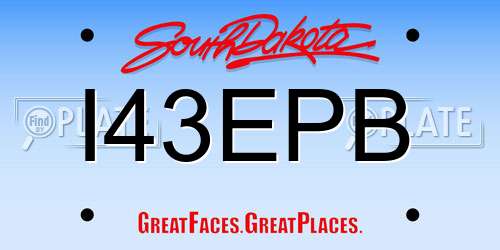 I43EPB South Dakota License Plate