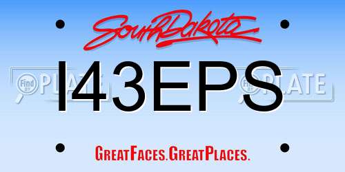 I43EPS South Dakota License Plate