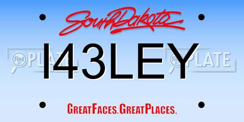 I43LEY South Dakota License Plate