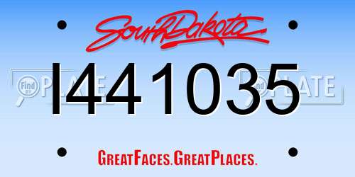 I441035 South Dakota License Plate