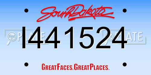 I441524 South Dakota License Plate