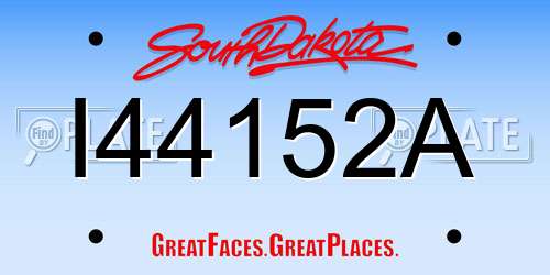 I44152A South Dakota License Plate