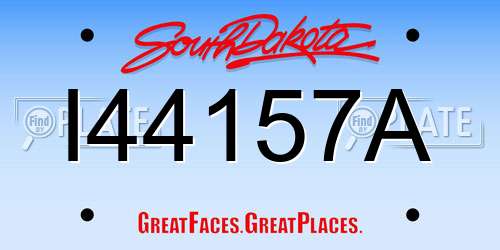 I44157A South Dakota License Plate