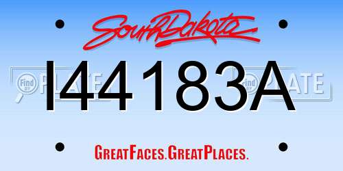 I44183A South Dakota License Plate