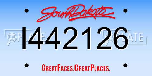 I442126 South Dakota License Plate