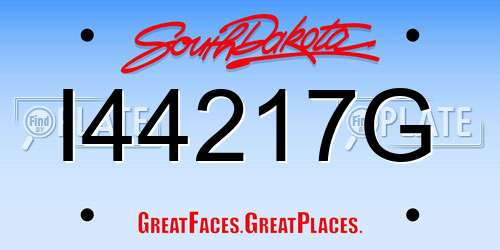 I44217G South Dakota License Plate