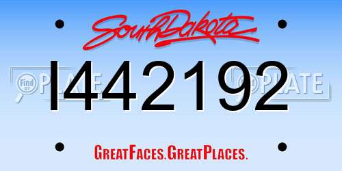 I442192 South Dakota License Plate