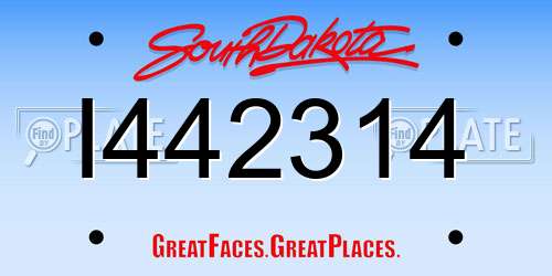 I442314 South Dakota License Plate