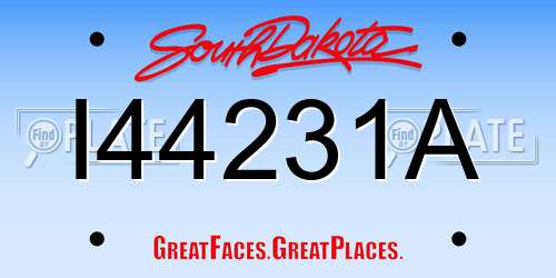 I44231A South Dakota License Plate