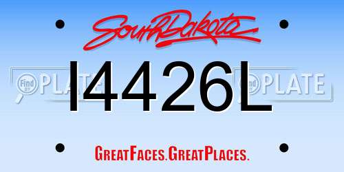 I4426L South Dakota License Plate