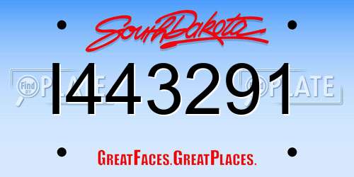 I443291 South Dakota License Plate